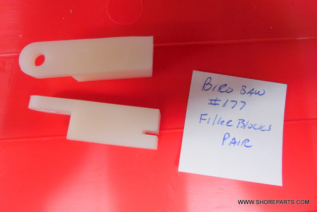 2 Nylon Filler Blocks for Biro 11, 22 & 33 Saw Models. Replaces OEM #177